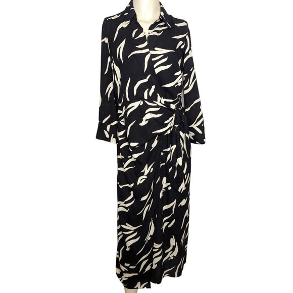 Donna Morgan wrap around black blush‎ beige Mini dress size 4 - Picture 1 of 12